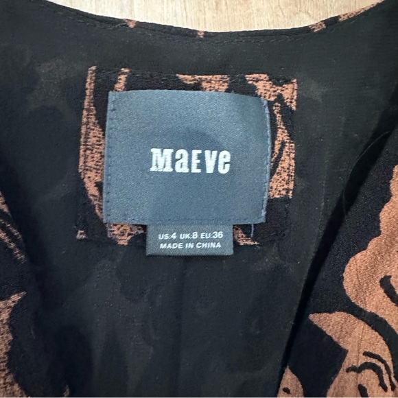 Anthropologie Maeve Kimono Black Orange Fall Pocket Zipper Dress 4 - Picture 3 of 10